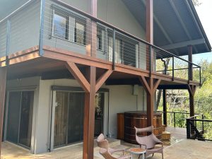 Cedar deck aging progression year one through year ten in Austin