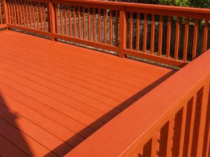 Western Red Cedar deck weathering in Austin Texas climate at year five
