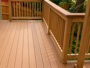 Composite deck installation showing UV resistance in Austin Texas