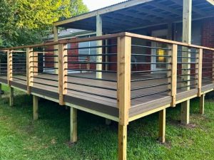 Five deck framing categories diagram joists beams ledger posts footings