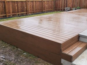 Ipe tropical hardwood deck installation on Austin Texas premium home