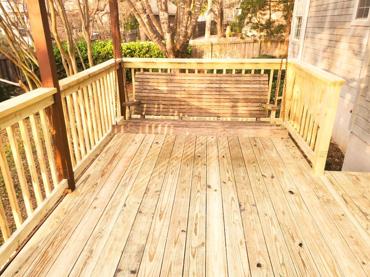 Mueller master-planned community composite deck installation in East Austin