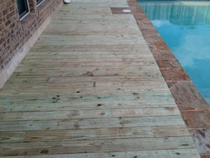 Professional deck crew in progress on Austin Texas residential repair