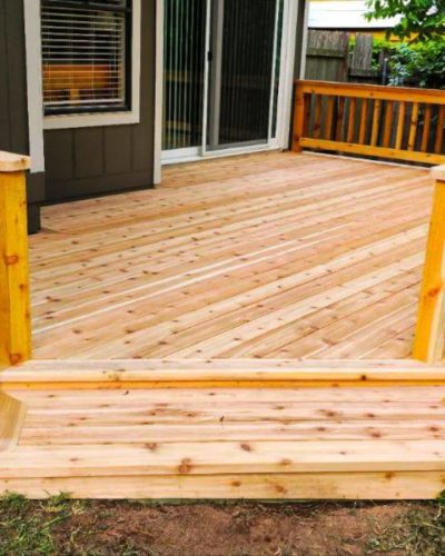 Buda Texas suburban neighborhood composite deck construction project