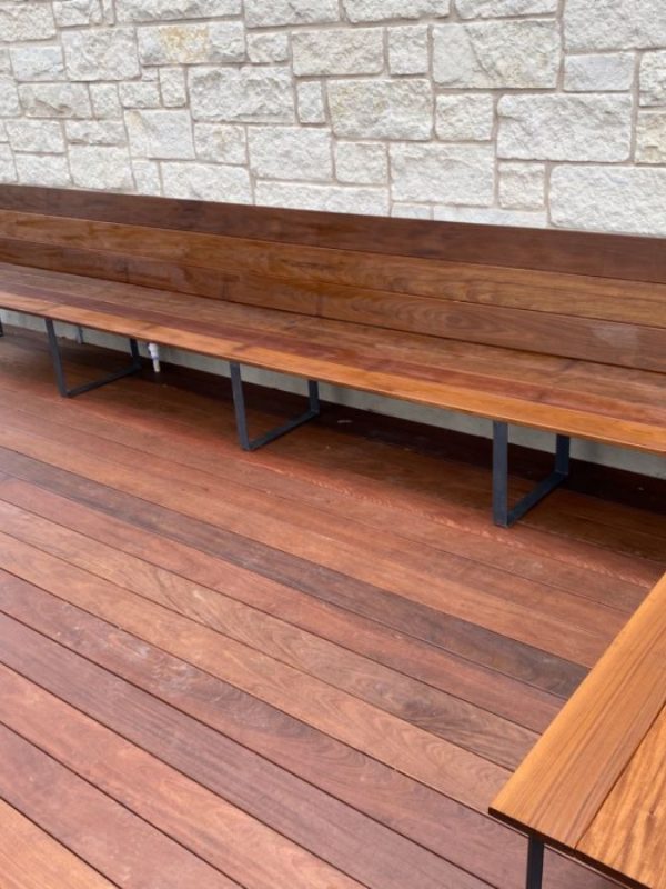 Professional deck structural inspection in progress on Austin Texas home