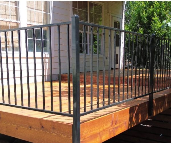 Modern composite deck on East Austin Texas new construction home