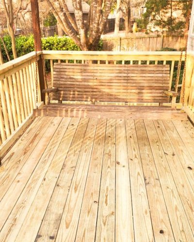 Mueller master-planned community composite deck installation in East Austin