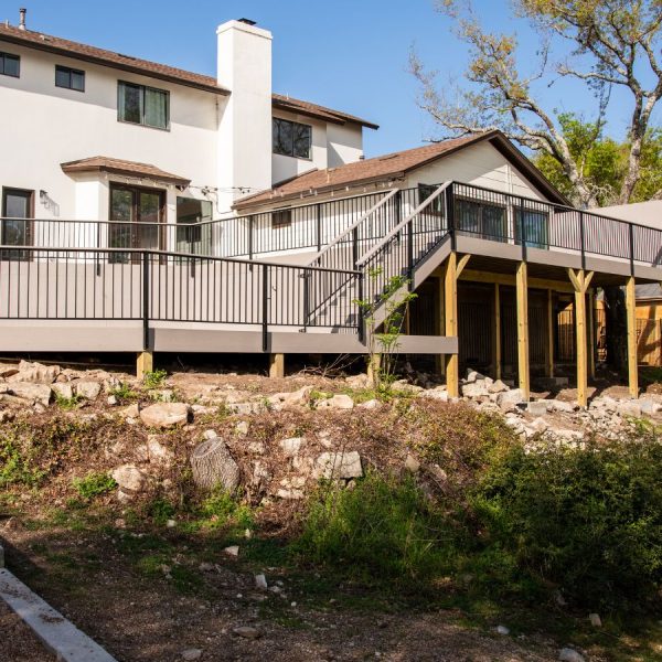 multi tier deck grade drop austin